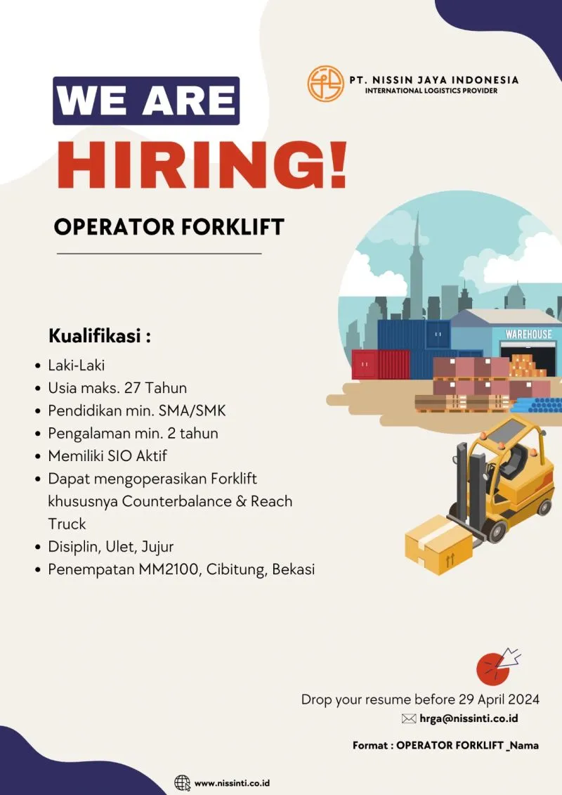 Lowongan Kerja PT Nissin Jaya Indonesia Bekasi